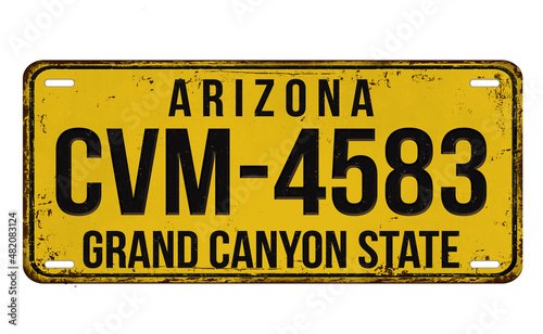 An imitation of vintage Arizona license plate