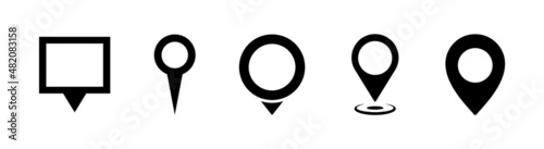 Map pointers icon set. Location pin collection. Map pointer GPS location. Pointer icon pin on the map to show the location. Vector illustration