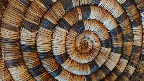 Obraz na plátně Coiled basket macro detail