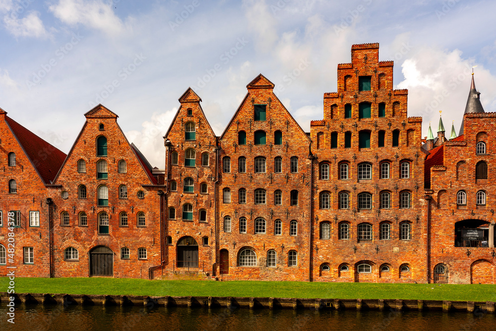 Traditional facades of houses in Lübeck Traditional facades of houses in Lübeck
