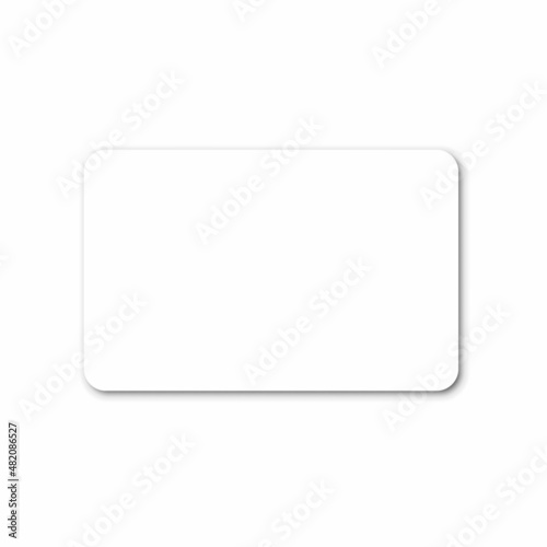 Plastic or paper white card for your design. Can use for credit, visit, gift, business card. 3D Rendered. Isolated on white background.