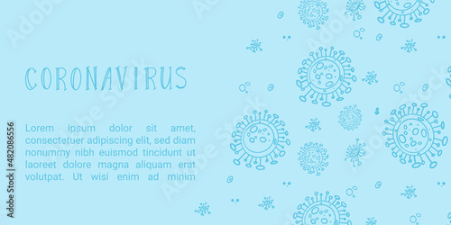 Coronavirus (Covid-19, SARS-CoV-2) banner template with sample text.