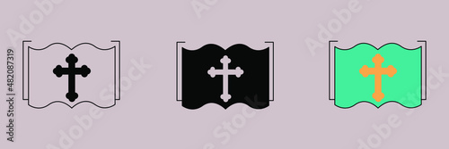 Bible Church with Religion Cross icons  symbol vector elements for infographic web