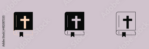 Bible Church with Religion Cross icons  symbol vector elements for infographic web