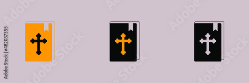 Bible Church with Religion Cross icons  symbol vector elements for infographic web