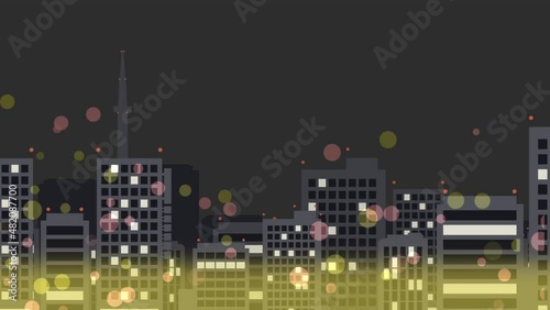 Wallpaper Mural 都会　横スクロール　夜景　透過背景 Torontodigital.ca