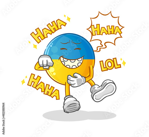 ukraine flag Laugh Out Loud character. cartoon mascot vector