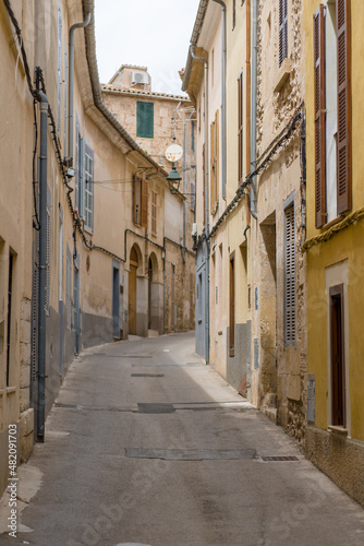 Romantic and cosy streets and views in the picturesque small town Fornalutx, Majorca, Spain