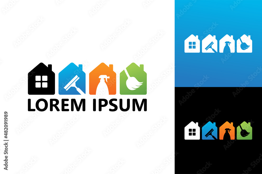 House cleaning service logo template design vector