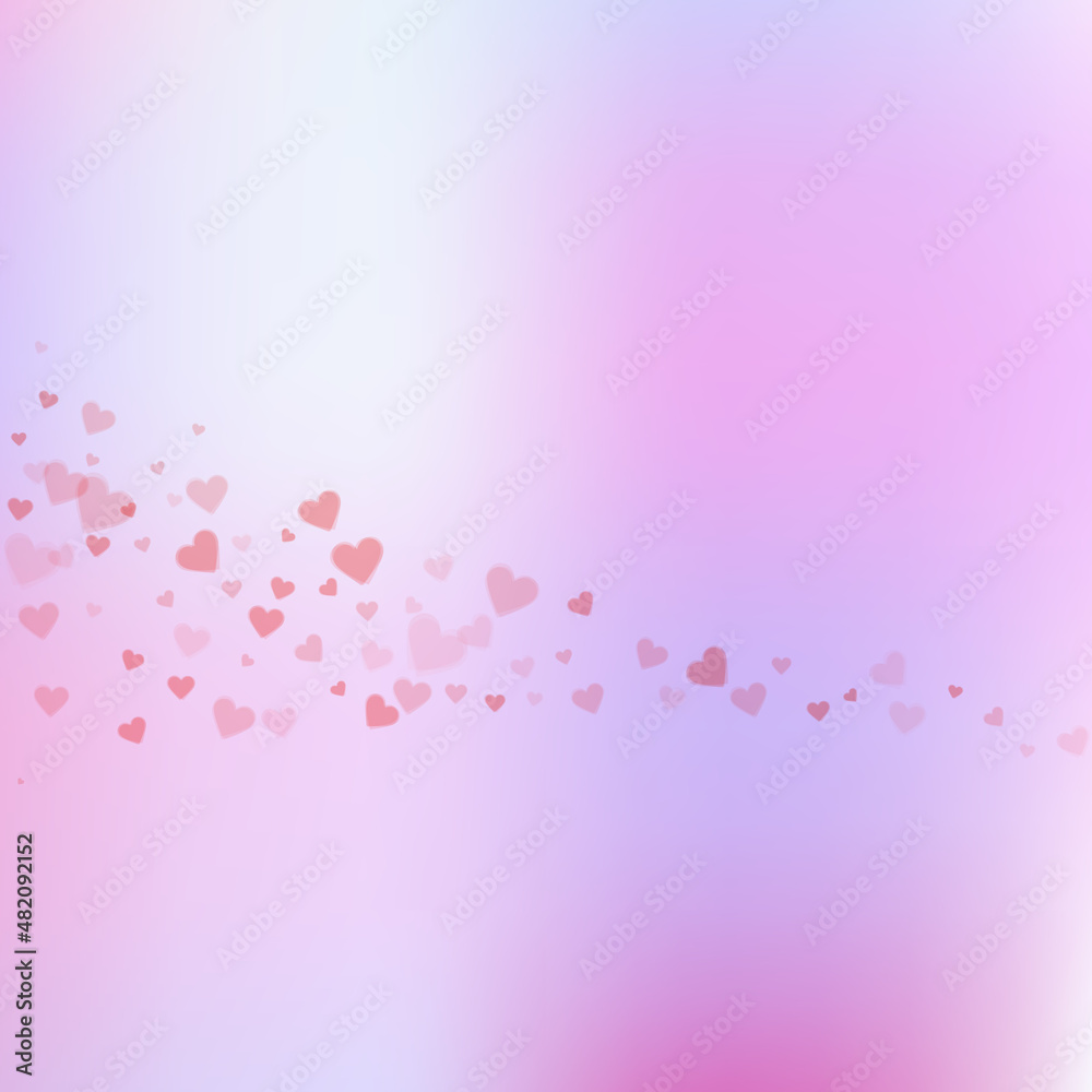 Red heart love confettis. Valentine's day comet ex