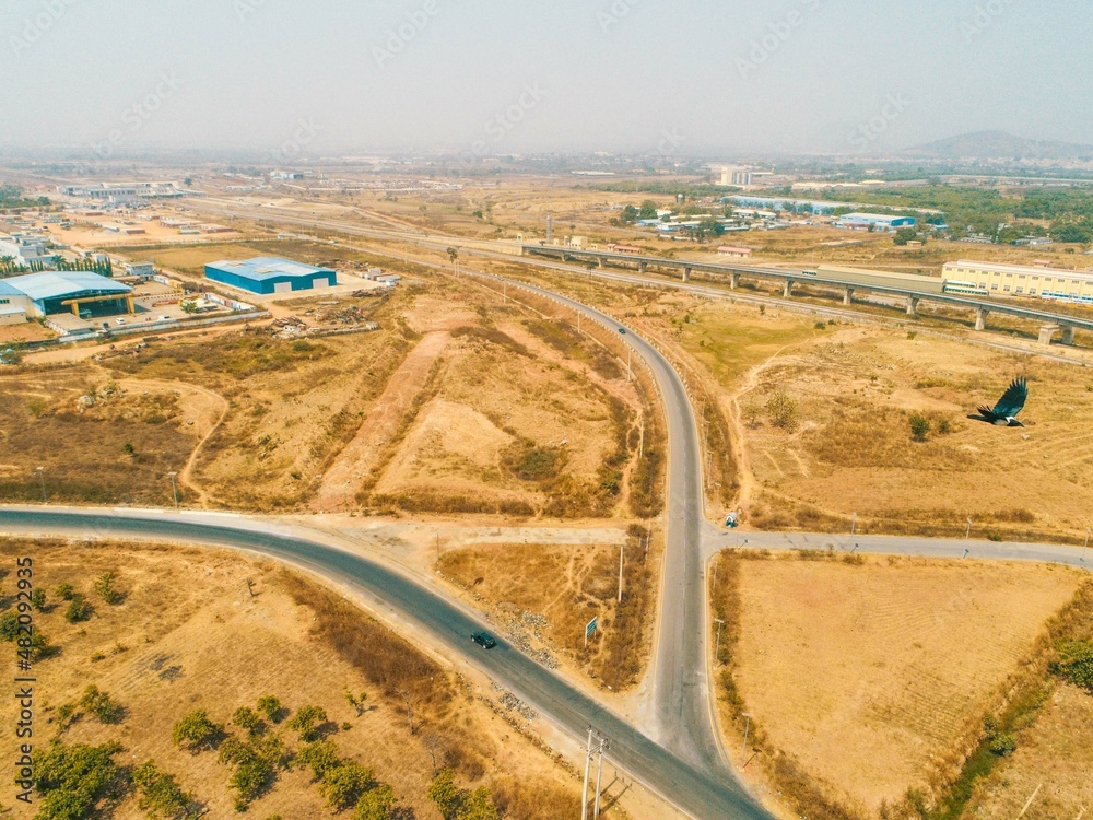Aerial topography of Idu Industrial Layout, Abuja, Nigeria