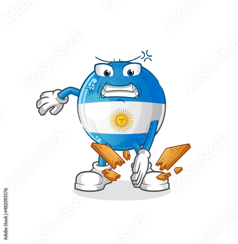 argentina flag karate mascot. cartoon vector