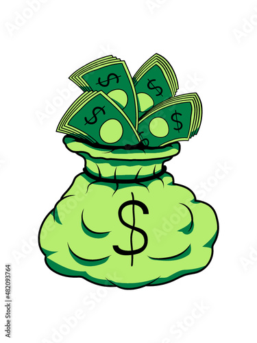 Geld Sack Scheine 
