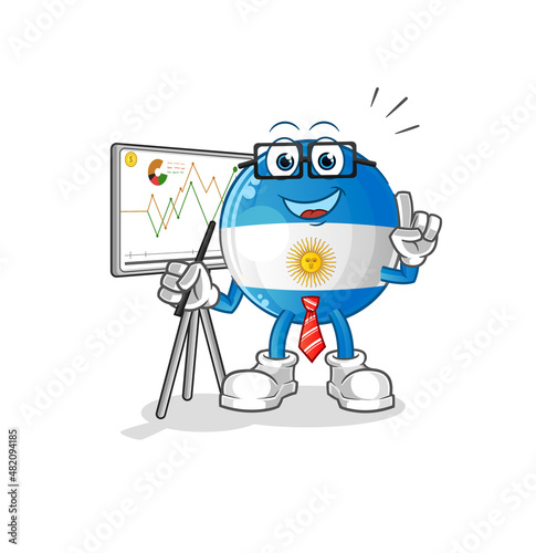 argentina flag marketing character. cartoon mascot vector