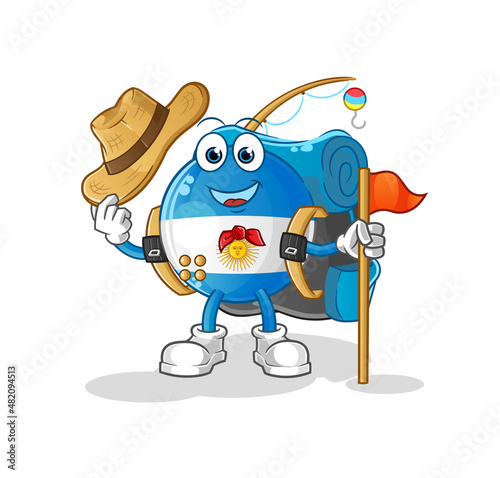 argentina flag scout vector. cartoon character