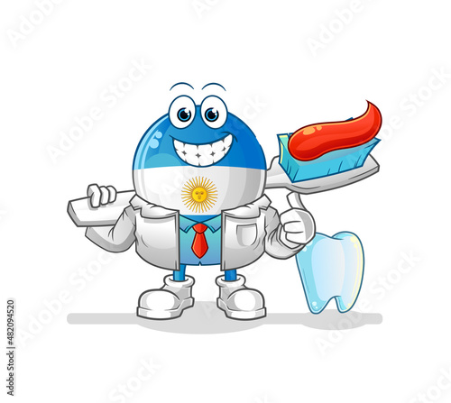 argentina flag dentist illustration. character vector
