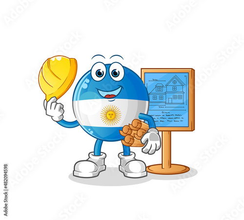 argentina flag Architect illustration. character vector