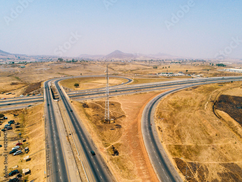 Drone photography of a typical bridge in giri-junction, Abuja, Nigeria