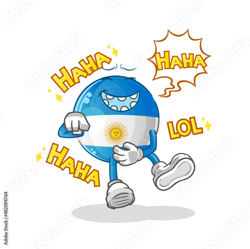 argentina flag Laugh Out Loud character. cartoon mascot vector
