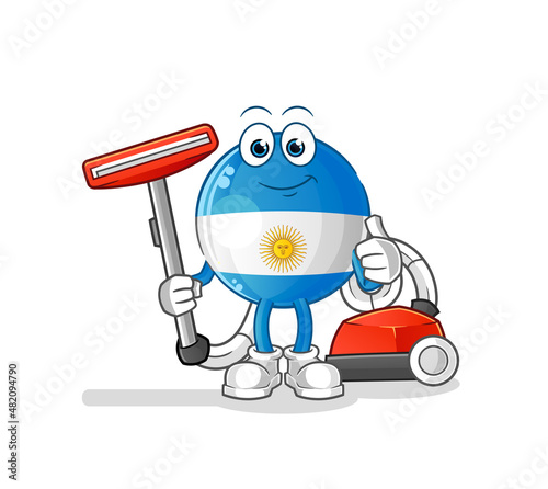 argentina flag clean with a vacuum . character vector