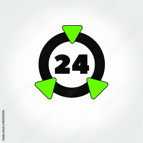 Ring icon with triangles and numeral 24 inside