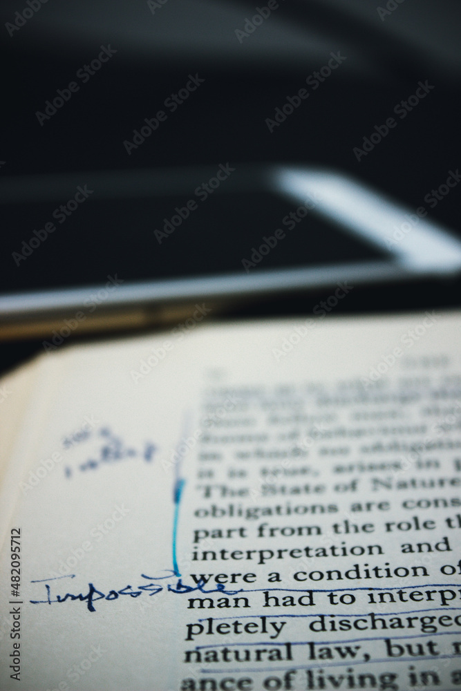 Book with handwritten comments