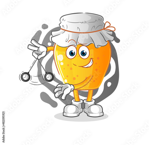 honey jar hypnotizing cartoon. cartoon mascot vector