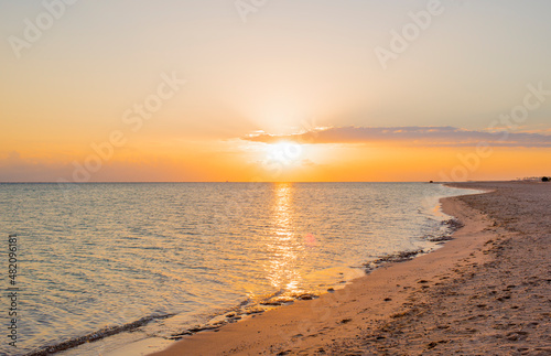 dawn sun over the red sea in egypt  sahl hashish