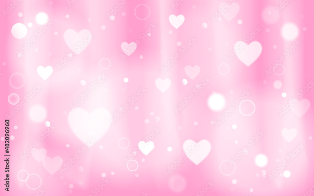 Hintergrund mit Herzen in pink weiß, 
Dekoration Vorlage, 
Vektor Illustration

