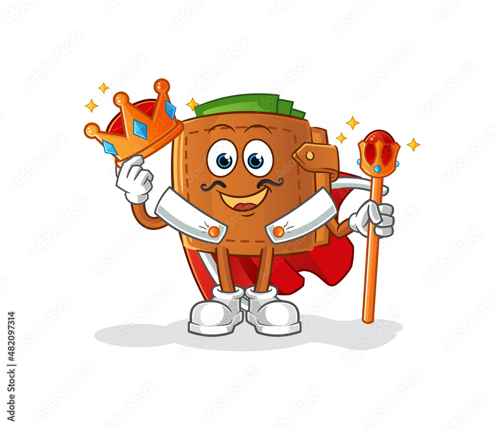 Obraz premium wallet king vector. cartoon character