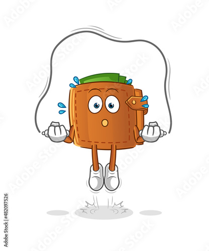 wallet jump rope exercise. character vector
