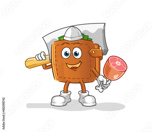 wallet Butcher illustration. character vector