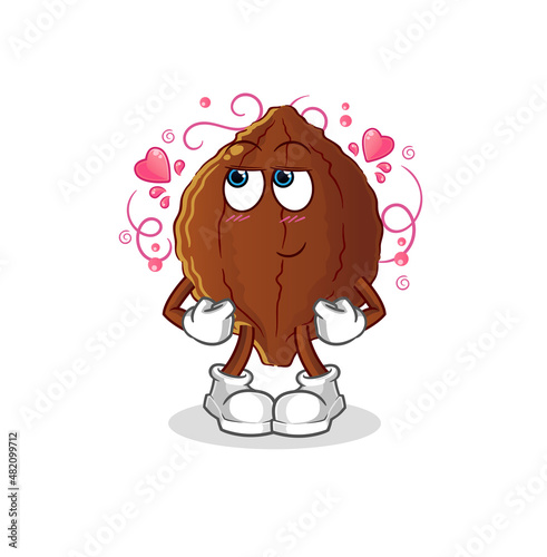 cacao shy vector. cartoon character