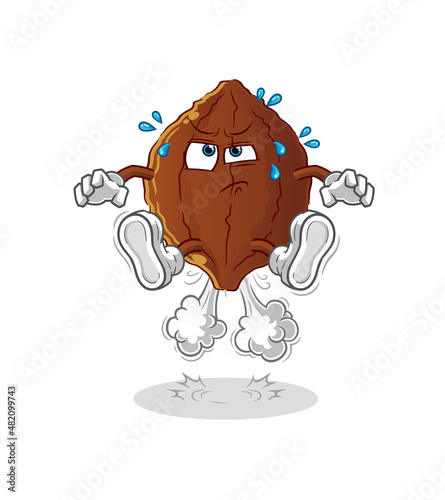 cacao fart jumping illustration. character vector