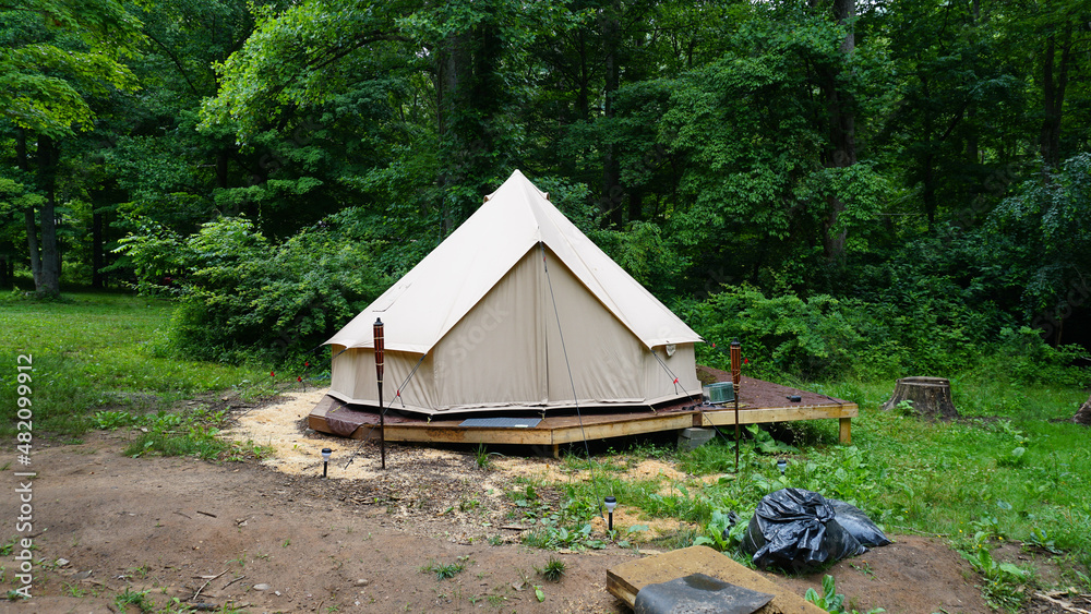 Wall Tent Glamping Off Grid. Airbnb Hip Camp Bushcraft Camping tent.  Bushcraft tent Photos
