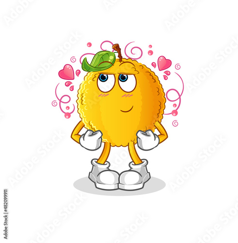 jackfruit shy vector. cartoon character