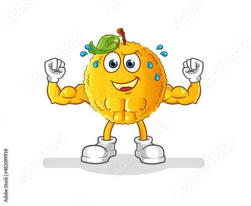 jackfruit muscular cartoon. cartoon mascot vector