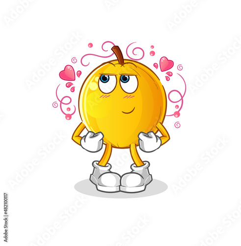 langsat fruit shy vector. cartoon character