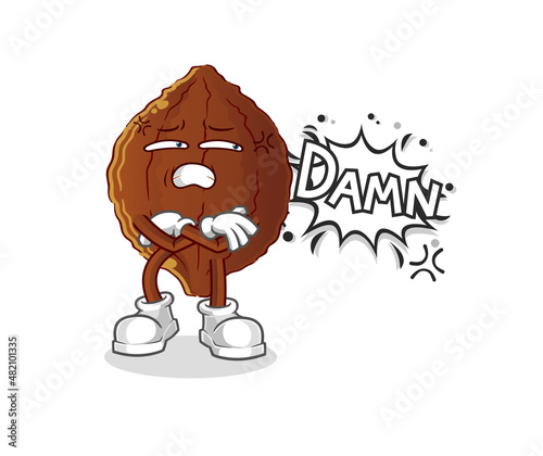 cacao very pissed off illustration. character vector