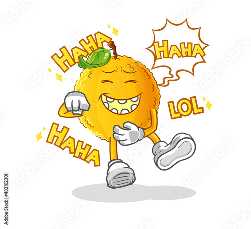jackfruit Laugh Out Loud character. cartoon mascot vector