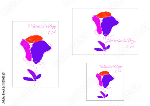 手描きバレンタインポスター　イラスト素材　Valentine Hand drawn illustration