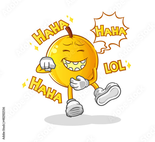 langsat fruit Laugh Out Loud character. cartoon mascot vector