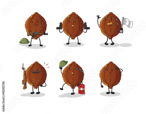 cacao troops character. cartoon mascot vector