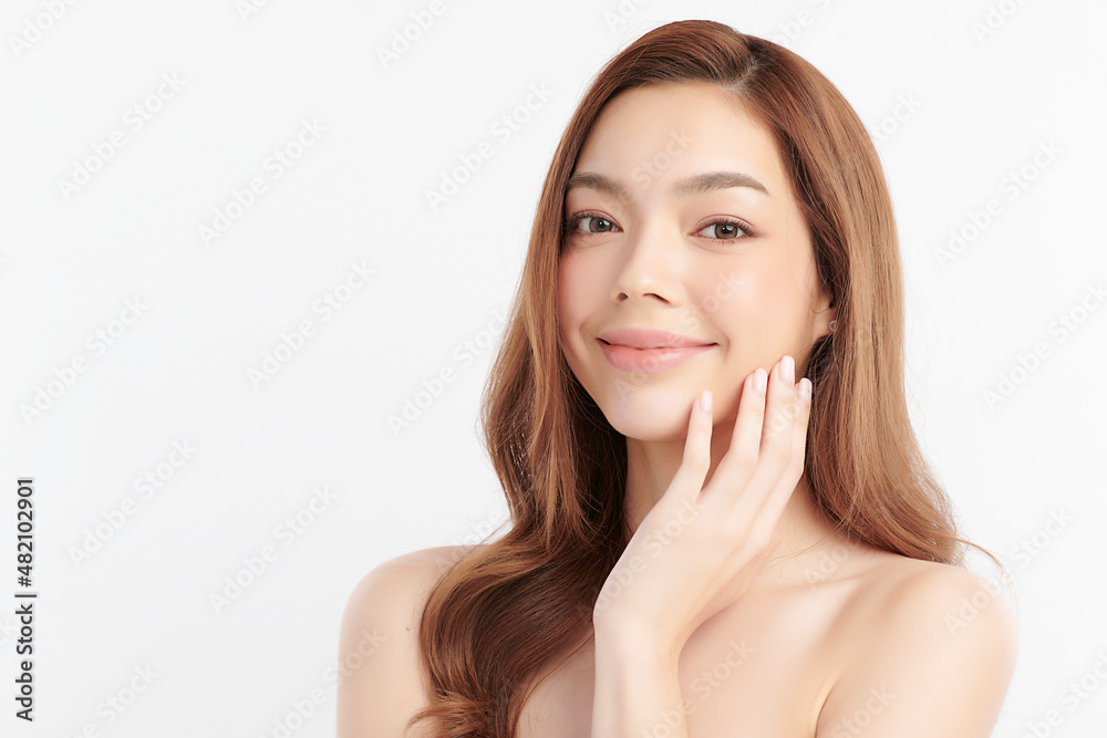 Beautiful young asian woman with clean fresh skin on white background, Face care, Facial treatment, Cosmetology, beauty and spa, Asian women portrait. Beautiful young asian woman with clean fresh skin on white background, Face care, Facial treatment, Cosmetology, beauty and spa, Asian women portrait.