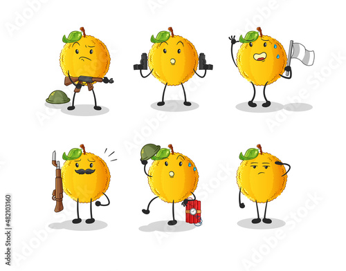jackfruit troops character. cartoon mascot vector