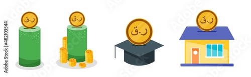 Saving Qatari Riyal Money Set