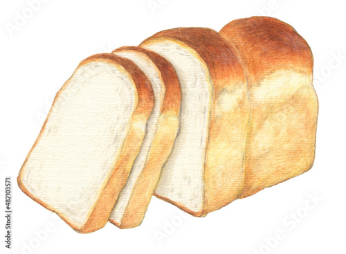 山形食パン　手描きアナログイラスト