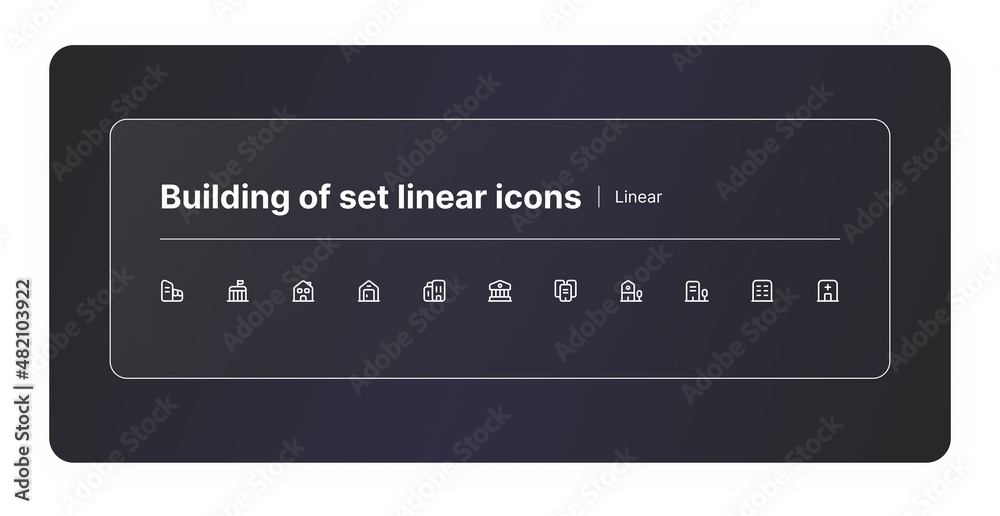 Building of set linear icons Building of set linear icons