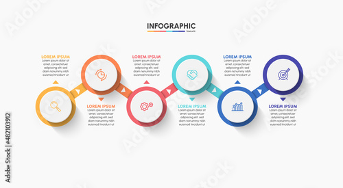 Business infographic timeline icons designed for abstract background template milestone element modern diagram process technology digital marketing data presentation chart Vector