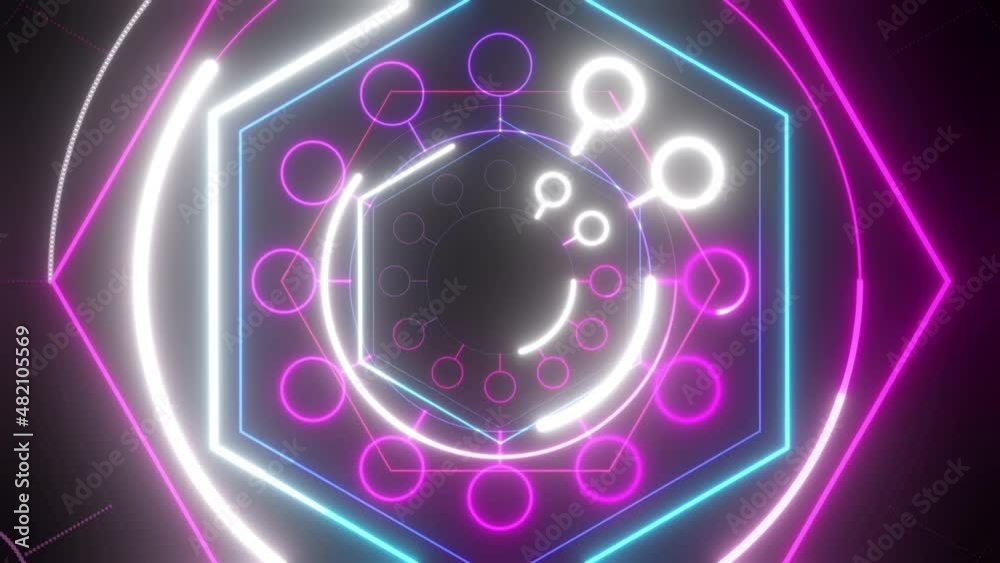 Neon Lights vj loop 120 bpm seamless discoTunnel Abstract Glow Particles - 4K Seamless Loop Motion Background Animation